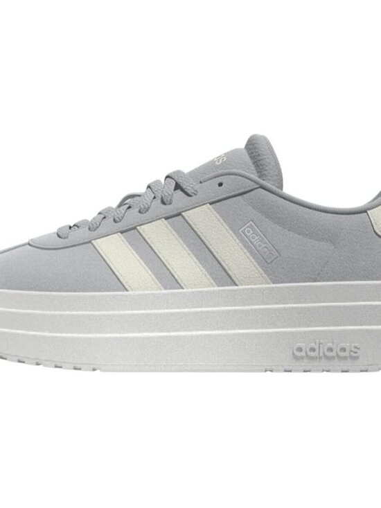 Shoes - Women's Grey White Imported Vl Court Bold Lace-Up Rubber Soft Fit Sneaker Shoes